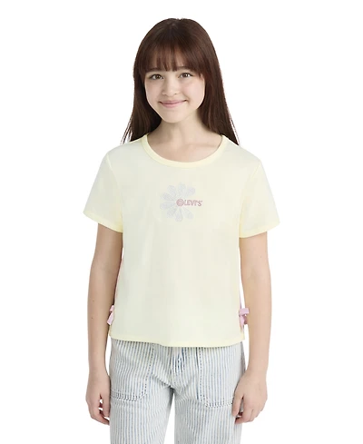 Levi's Girls' 7-16 Daisy Side Tie Round Neck Top