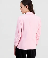 Anne Klein Essentials Petite Scrunch-Sleeve Blazer
