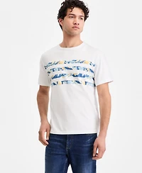 Sun + Stone Men's Cotton Floral-Stripe Crewneck T-Shirt, Macy's Exclusive