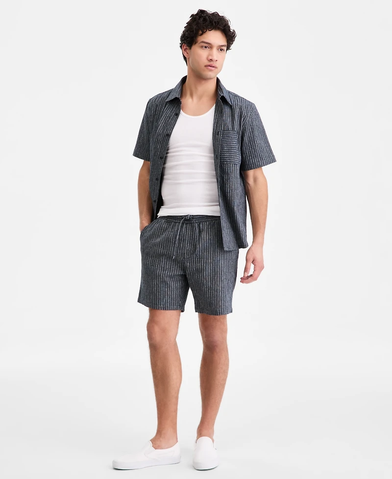 Sun + Stone Men's Jones Striped 6" Pull-On Shorts, Macy's Exclusive