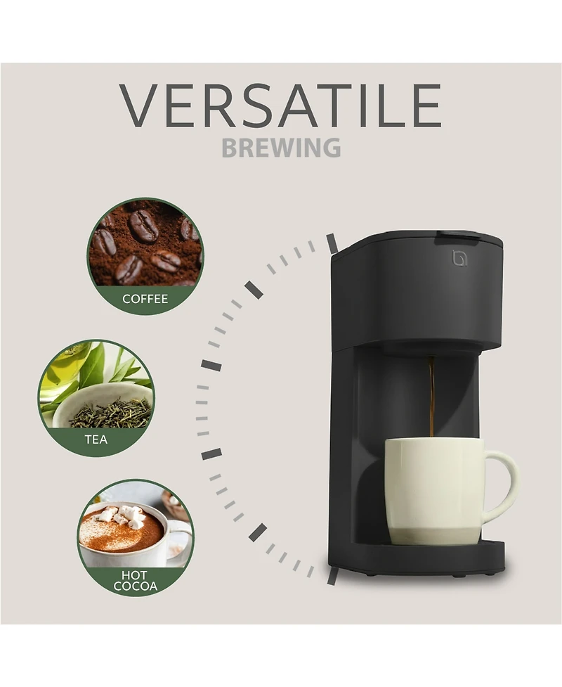 Willow Kitchen Compact Single Serve Coffee Maker - Compatible with K-Cup Pods Ground