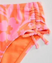 Breaking Waves Girls' 7-16 Tropical-Floral-Print Back-Cutout Swimsuit, 2-Piece Set