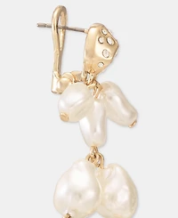 Givenchy Pave Nugget & Imitation Pearl Mismatch Linear Drop Earrings