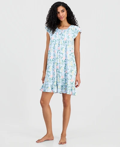Charter Club Women's Mother's Day Printed Cotton Short Sleep Gown, Macy's Exclusive