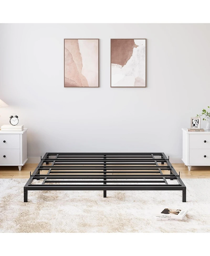 gaomon 8" Full Size Metal Bed Frame, Heavy Duty Platform Bed with Storage Space,Steel Support,No Box Spring Needed