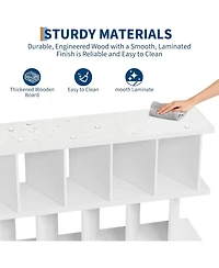 Gaomon 8 Cube Bookcase, Low Open Wood Storage Shelf with Removable Back Panels, Freestanding Bookshelf