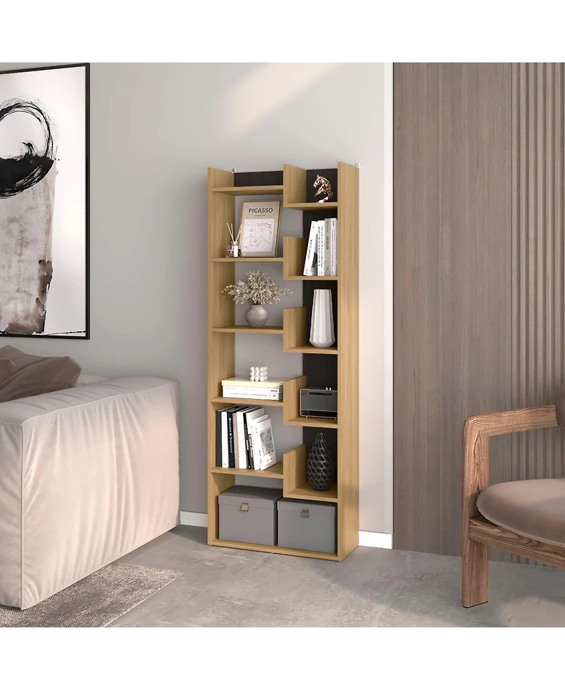 Fm Furniture Perry Bookcase in Melamine with Open Storage