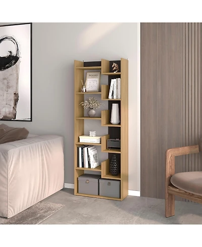 Fm Furniture Perry Bookcase in Melamine with Open Storage