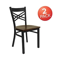 Emma+Oliver 2 Pack "X" Back Restaurant Chair