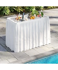 Mecale 4 ft Ice Cooler Folding Table with Large Sink, Portable Ice Bin Serving Table