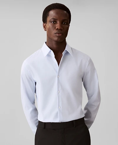 Calvin Klein Men's Grid Supima Stretch Slim-Fit Shirt