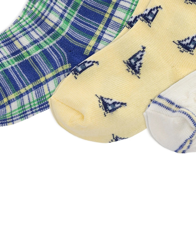 Polo Ralph Lauren Baby Boys' Sailing Cable Knit Socks, 3-Pack