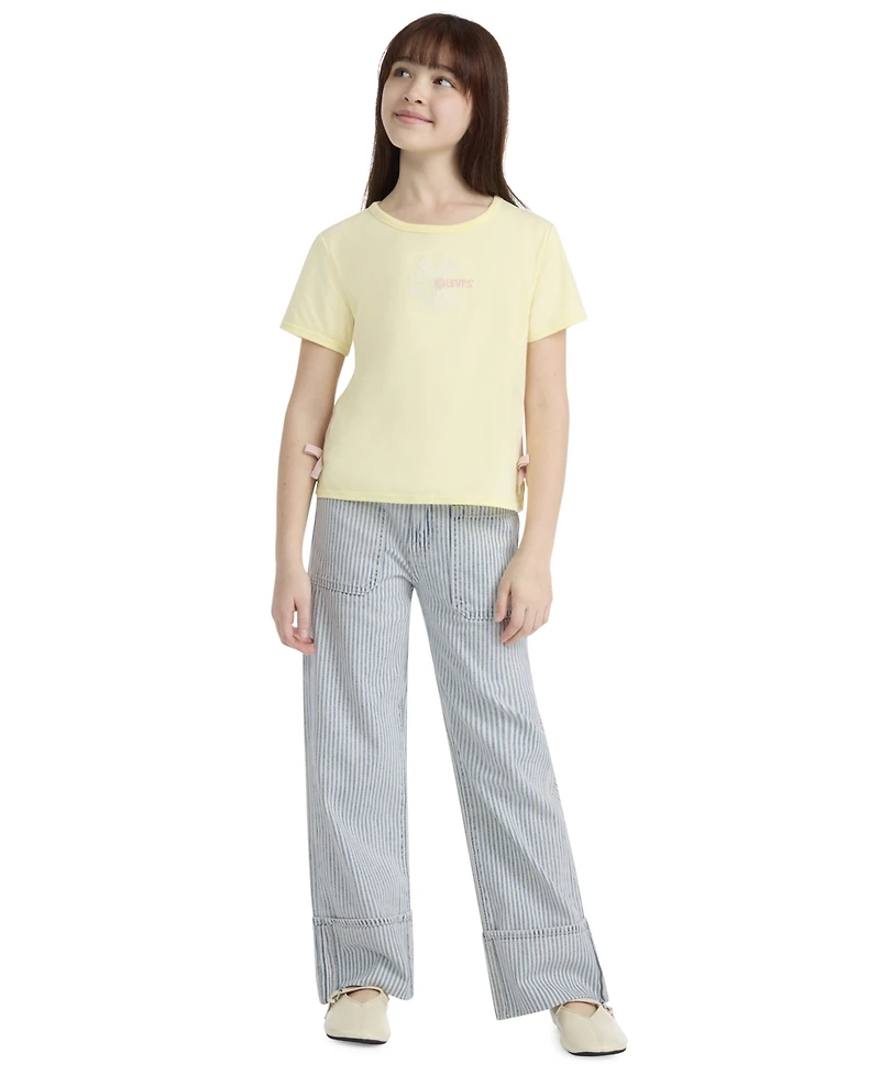 Levi's Girls' 7-16 Railroad Striped Wide Leg Jeans