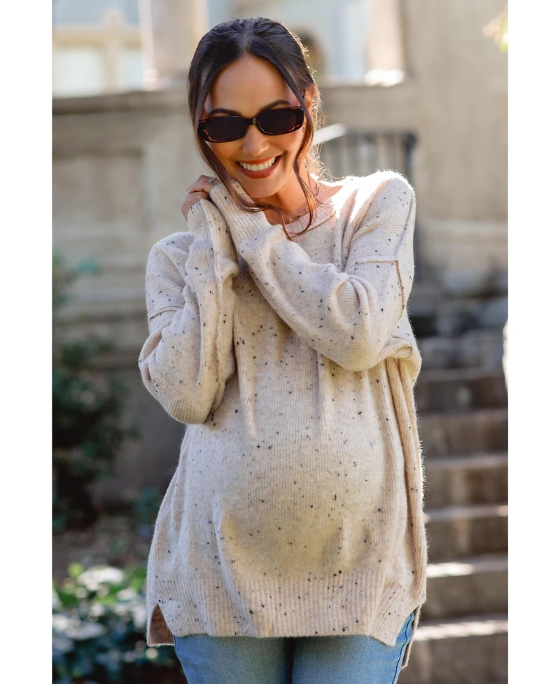 Pinkblush Maternity Speckled Knit Sweater