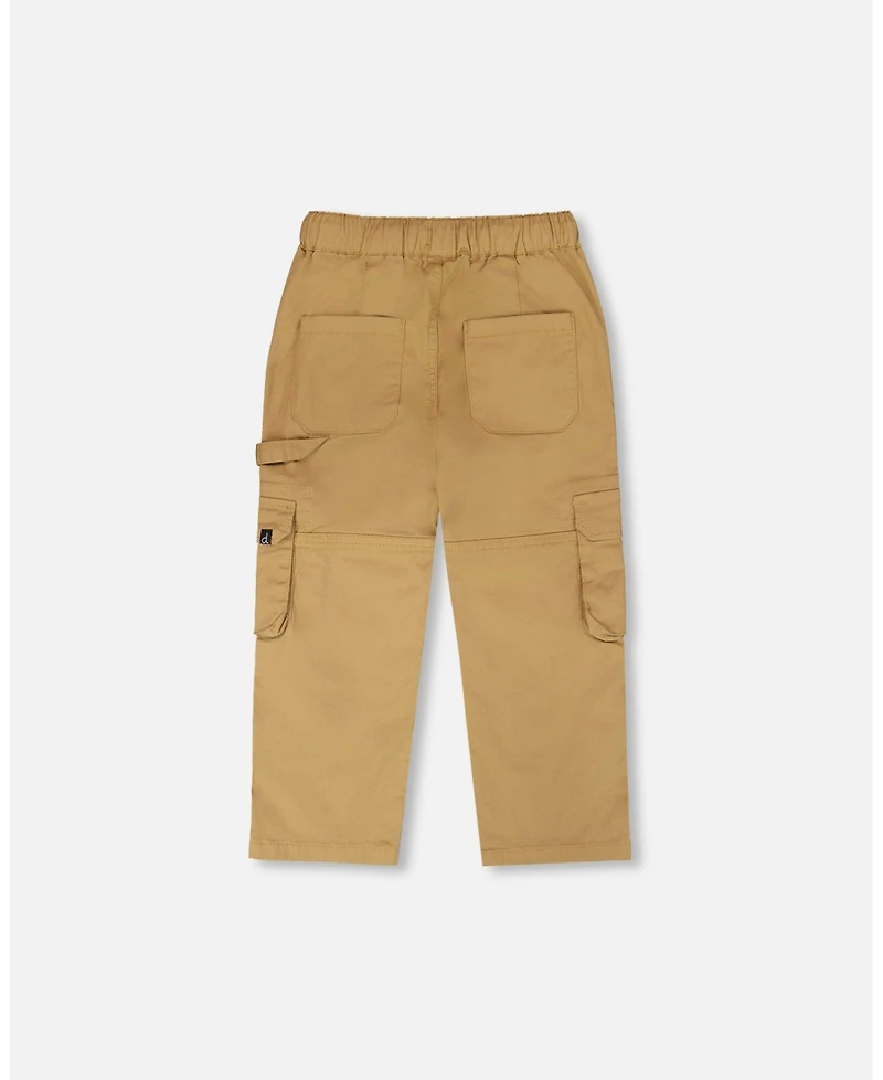 Deux par Baby Boys Stretch Twill Carpenter Pants Beige