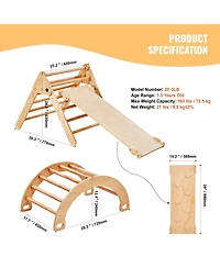 Sugift 5-in-1 Pikler Triangle Climber with Ramp & Arch