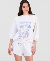Rebel Veil Juniors' Beaded Graphic-Print Sweatshirt