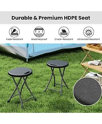 Mecale Adult Folding Stool with Built-In Carry Handle, Portable Compact Seat