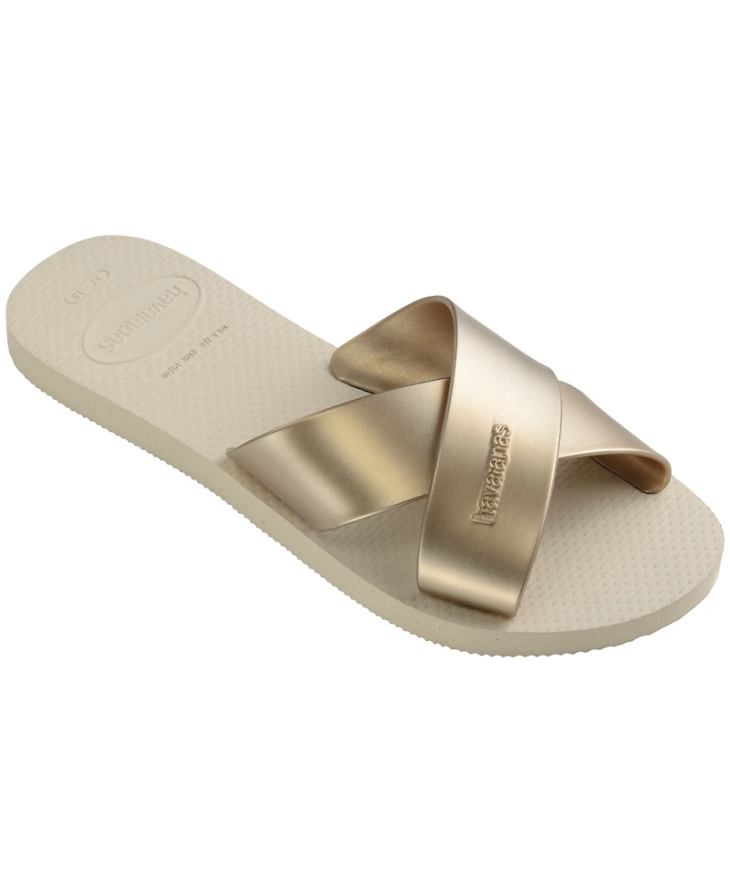 Havaianas Women's Aqua Metallic Round Toe Sandals