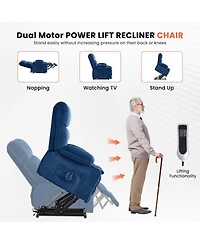 Maison Boucle Power Lift Recliner for Seniors with Massage and Heat, Dual Motor Reclining Chair Tall People, Usb Ports, Heavy-Duty Sofa
