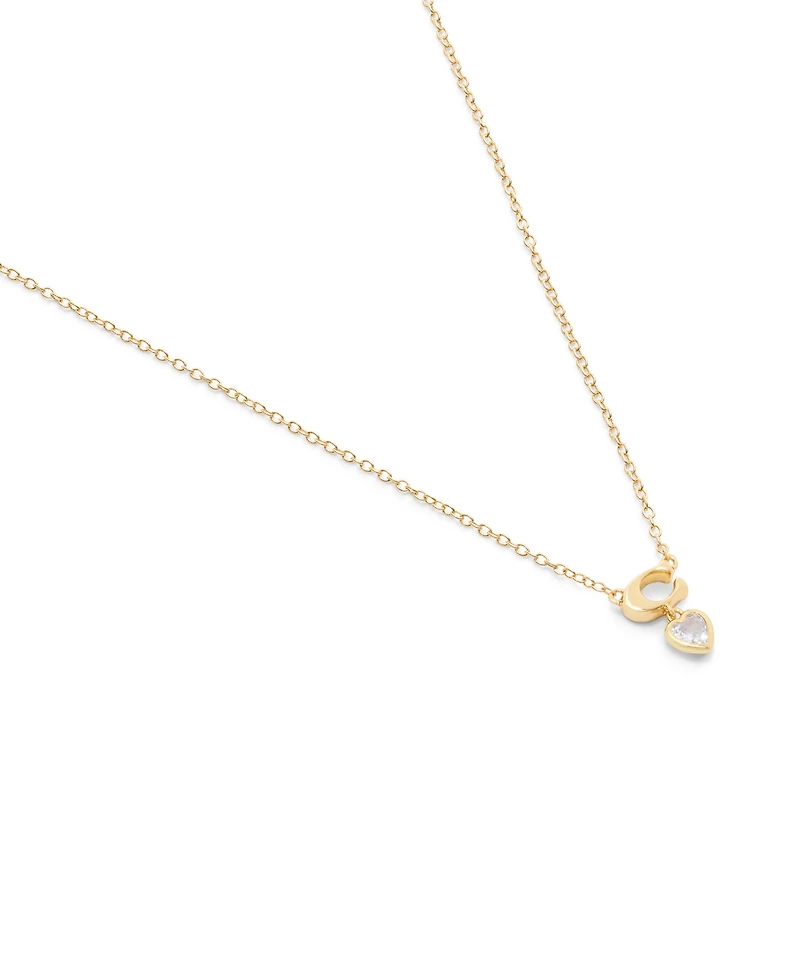 Coach Cubic Zirconia Signature C Heart Boxed Jewelry Set