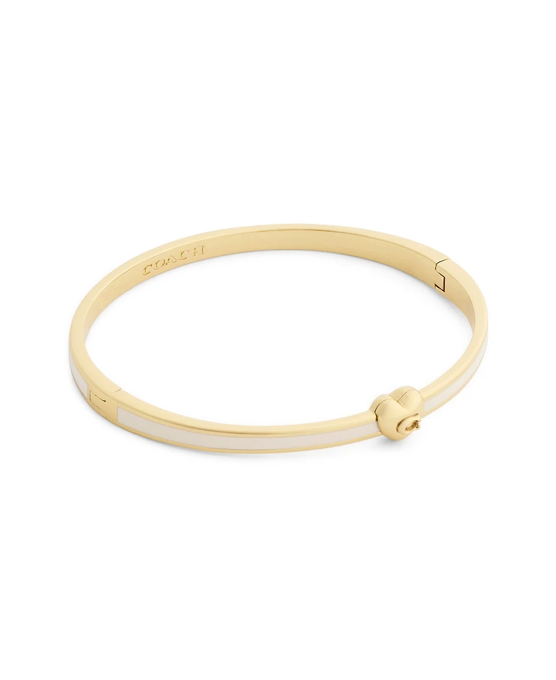 Coach Chalk Signature C Heart Enamel Bangle Bracelet
