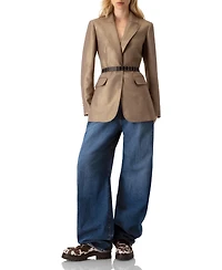 Ivonne Women's Sparkling Blazer with Flap Pockets