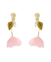 Coach Faux Stone Flower Drop Earrings