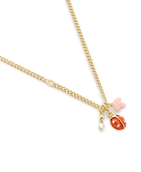 Coach Faux Stone Signature Ladybug Charm Pendant Necklace