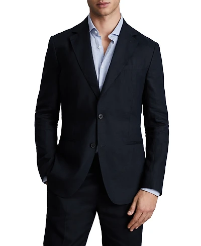Reiss Men's Tailored-Fit Single-Breasted Linen Blazer