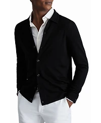 Reiss Men's Merino Wool Button-Through Cardigan