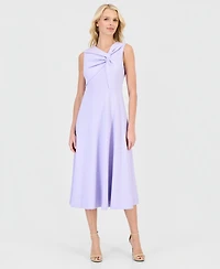 Anne Klein Women's Twist-Front A-Line Midi Dress