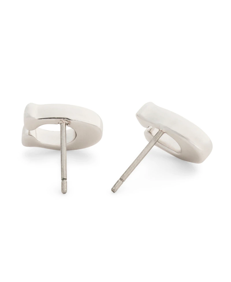 Coach Black Signature C Enamel Stud Earrings