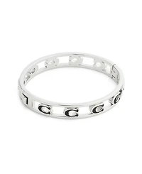 Coach Black Signature C Enamel Openwork Bangle Bracelet