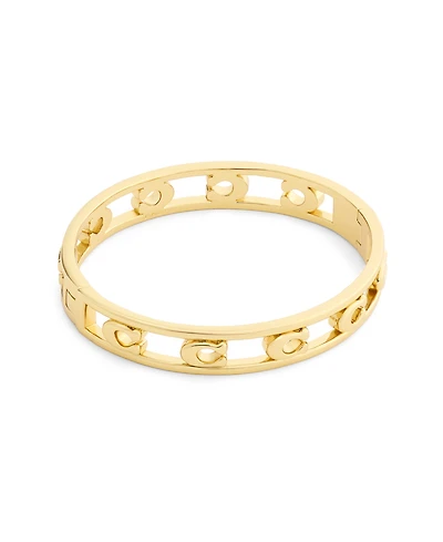 Coach Rhodium Signature C Openwork Bangle Bracelet