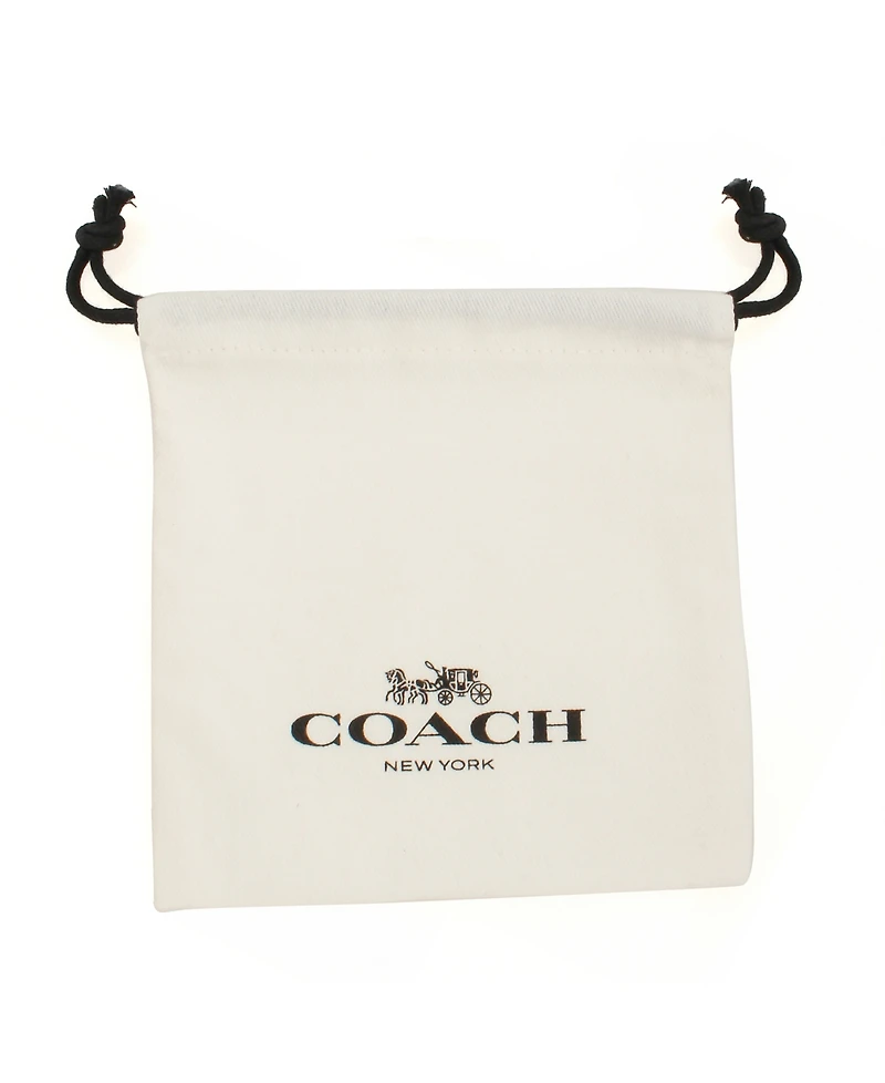 Coach Black Signature C Enamel Openwork Bangle Bracelet