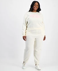 Full Circle Trends Trendy Plus Cali Crew Fleece Sweat Set
