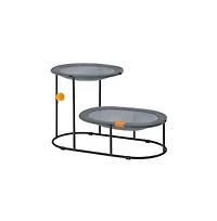 Cozito 2-Tier Elevated Pet Bed with Steel Frame, Breathable Mesh, Washable Fabric, Top 20 lb/Bottom 28 lb