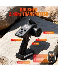 Sugift 1:14 High-Speed 4WD Rc Truck for Kids & Adults, 70km/h Off-Road Car with Dual Shells & Led Lights