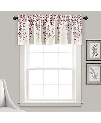 Lush Decor Weeping Flower Room Darkening Valance Curtain Header Purple & Gray - Valances for Windows - Floral Kitchen Curtains