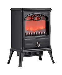 22.8" Freestanding Electric Fireplace Stove Heater 1500W Realistic Flames
