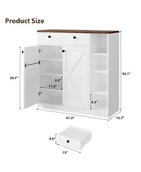 gaomon 42" Tall Shoe Cabinet with Doors & Drawers, 4-Tier Adjustable Shoe Storage Organizer