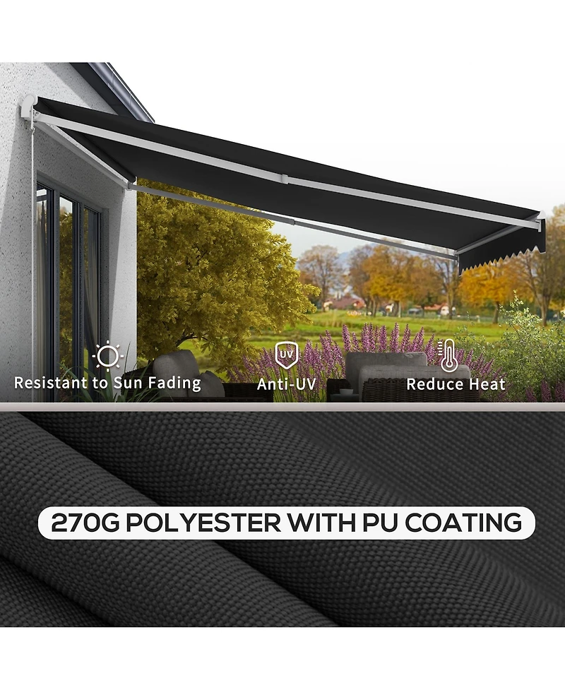 Outsunny 12' x 10' Electric Retractable Awning w/ Remote Controller