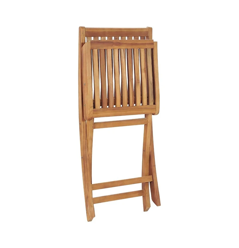 Folding Patio Chairs 2 pcs Solid Teak Wood