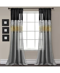 Lush Decor Night Sky Window Curtain Panel, Single 42"W x 84"L - Sequin Backdrop Curtain - Room Darkening Curtains For Bedroom - Glam Decor