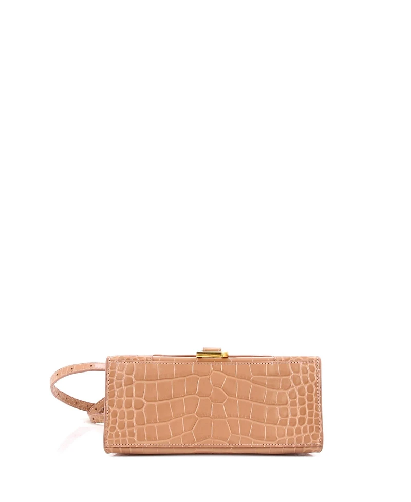 Pre-Owned Balenciaga Small Hourglass Top Handle Bag Embossed Leather