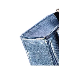 Pre-Owned Balenciaga Hourglass Chain Wallet Denim Printed Leather