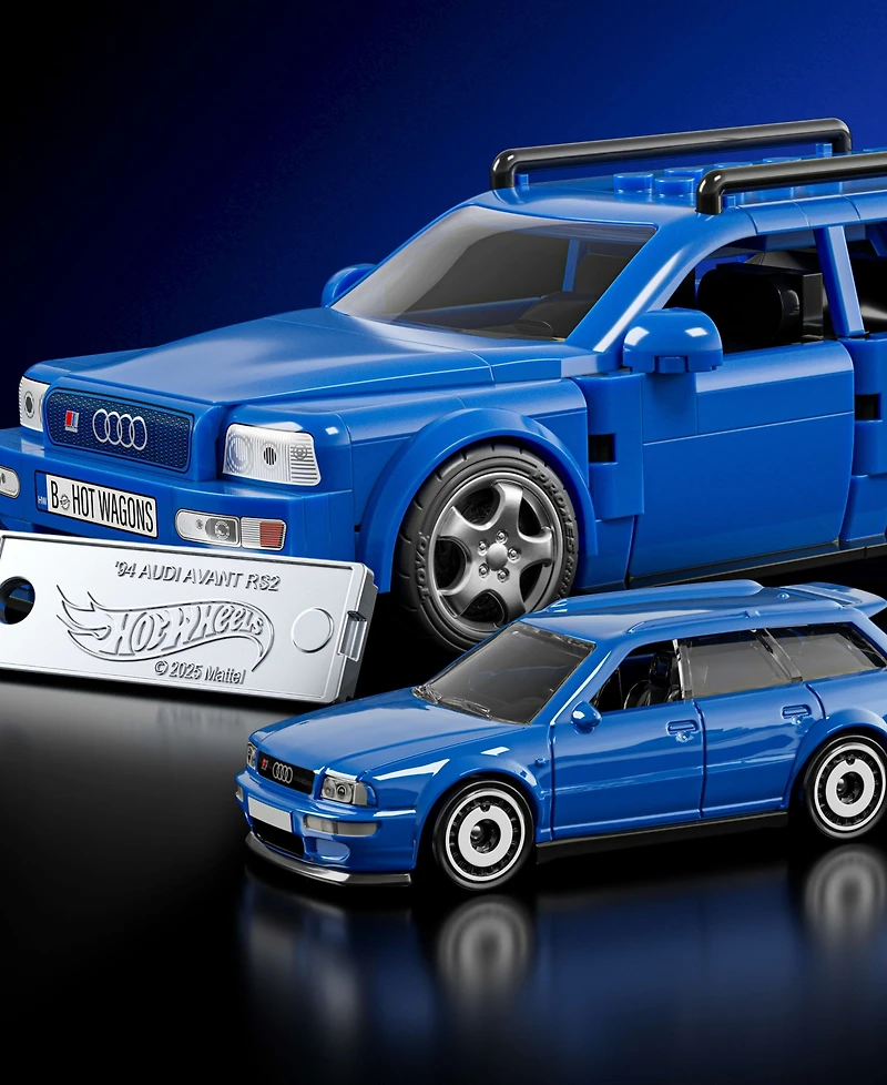 Mattel Brick Shop Hot Wheels 94 Audi Avant RS2 Building Toy Kit, 253 Pieces