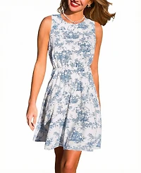 Cupshe Women's Duchess Toile Mini Beach Dress