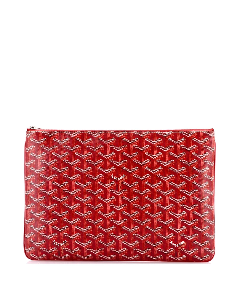 Pre-Owned Goyard Mm Senat Zip Pouch Coated Canvas